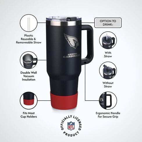 شركة الذاكرة مرخصة رسميًا في لعبة NFL Day Tumbler - 40oz من الفولاذ المقاوم للصدأ معزول مزدوج الكأس بلينغ مع شعار الفريق ، و NFL SPORTS TRAVER in Saudi Arabia