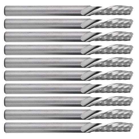 Fafeicy 10pcs 2.0mm Tungsten Steel End Mill Cutter Spiral Flute CNC Bit for Wood Acrylic Plastic (شفرة واحدة) in Kuwait