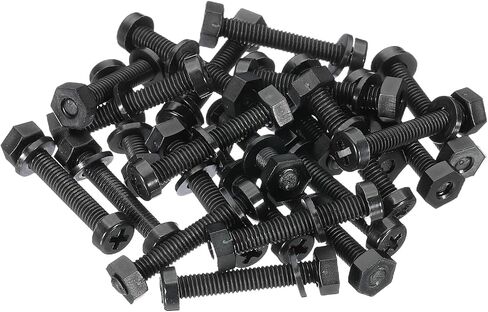 PATIKIL M4x8mm Black Nylon Bolts Plastic Nuts Full Thread Head Screws, 24 Pcs in Saudi Arabia