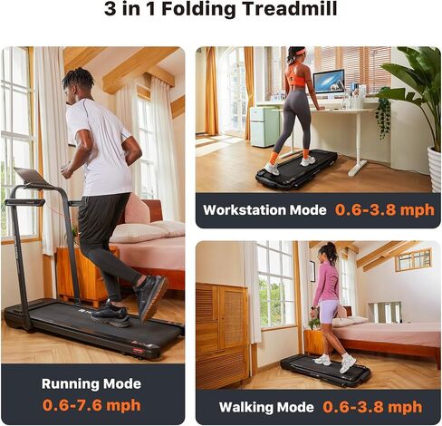 Mobvoi Home Walking Pad Smart AI Treadmill Under Desk Compact Portable Treadmills for Home Office with TicSports APP Walking Jogging Machine with Remote Control 265 LBS Easy Storage in Kuwait