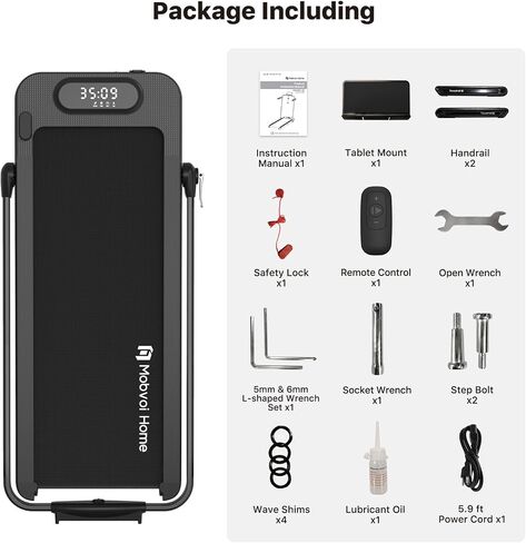 Mobvoi Home Walking Pad Smart AI Treadmill Under Desk Compact Portable Treadmills for Home Office with TicSports APP Walking Jogging Machine with Remote Control 265 LBS Easy Storage in Kuwait