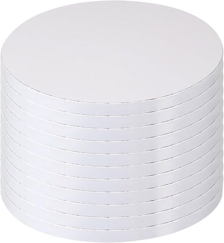 Trwcrt 10 PCS Cake Boards 12 Inch Round, Cake Drums 1/2 Inch Thick Sturdy Multiple Layers Smooth Edged for Birthday Wedding Party Displays in Kuwait