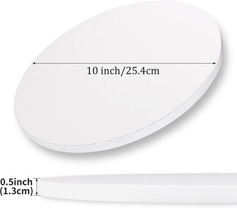Trwcrt 10 PCS Cake Boards 12 Inch Round, Cake Drums 1/2 Inch Thick Sturdy Multiple Layers Smooth Edged for Birthday Wedding Party Displays in Kuwait