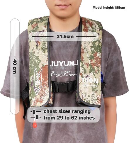 نفخ-سترة النجاة| سترة نجاة خفيفة الوزن للبالغين| نفخ تلقائي-PFD| يدعم ما يصل إلى 300 رطل in Kuwait