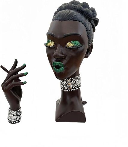 LeatherleadWorth Headscents: Elegant Black Woman Head Incense Burner Holder - Modern Design Home Decor & Desk Accessory (Black) in Saudi Arabia