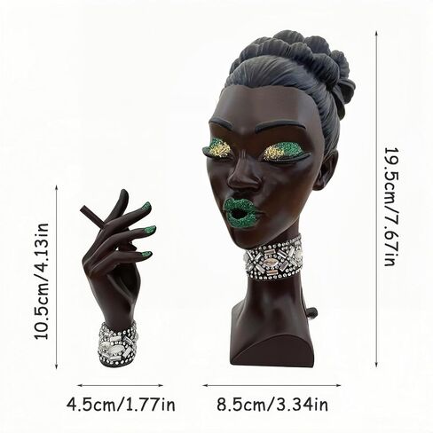 LeatherleadWorth Headscents: Elegant Black Woman Head Incense Burner Holder - Modern Design Home Decor & Desk Accessory (Black) in Saudi Arabia