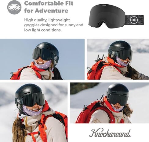 نظارات Knockaround Slingshots للتزلج على الجليد للرجال والنساء والشباب - طلاء مضاد للوهج والضباب - حماية من الأشعة فوق البنفسجية 400 in Kuwait
