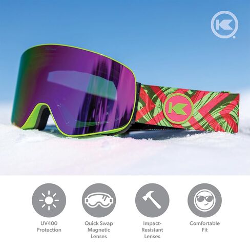نظارات Knockaround Slingshots للتزلج على الجليد للرجال والنساء والشباب - طلاء مضاد للوهج والضباب - حماية من الأشعة فوق البنفسجية 400 in Kuwait