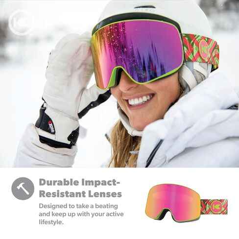 نظارات Knockaround Slingshots للتزلج على الجليد للرجال والنساء والشباب - طلاء مضاد للوهج والضباب - حماية من الأشعة فوق البنفسجية 400 in Kuwait