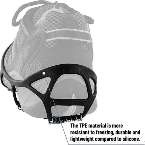Ice Grips for Shoes - 360-Degree Grip on Snow Ice, 1 Pair Non Slip Gripper Anti-Slip Grips for Outdoor Mountain Climbing, Hiking Shoes - Abrasion & - Unisex in Saudi Arabia