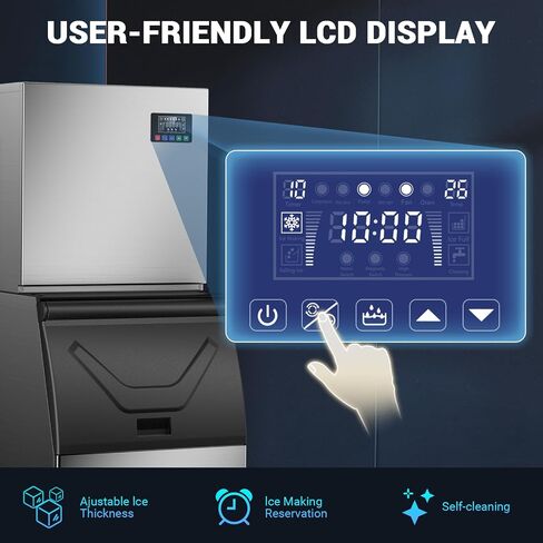 120lbs/24H ice Machine with 33lbs Ice Storage Capacity, Ice Maker Commercial for Bar Restaurant Home Office, with Scoop in Saudi Arabia