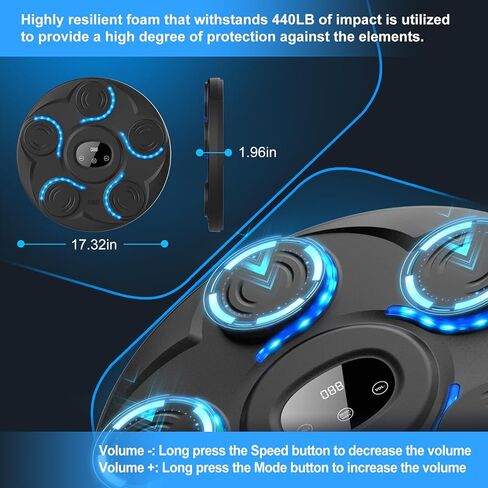 آلة الملاكمة للموسيقى ، تدريب Bluetooth الذكي مع قفازات الملاكمة ، آلة اللكم الموسيقية المثبتة على الحائط ، 6 آلة تثقيب الحجم الكبير للبالغين الأطفال in Kuwait