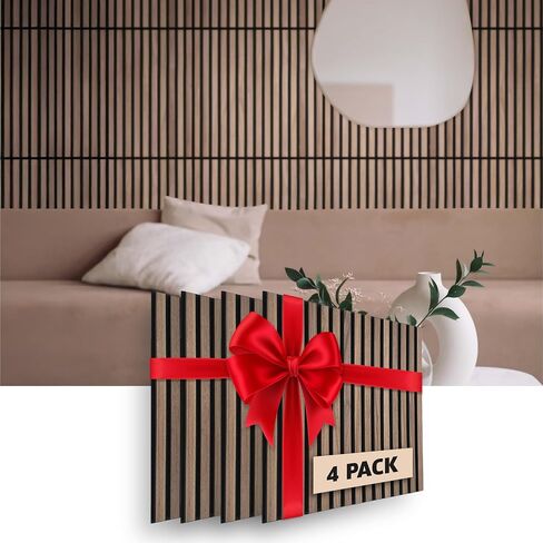4 حزمة بني بني مقاوم للصوت لوحات 23،5 "× 23،5" (حزمة 4) | لوحات خشب الجدار الزخرفية | لوحات تدقيق الصوت للجدران في التصميم الاسكندنافي - مصنوعة في الولايات المتحدة الأمريكية in Saudi Arabia