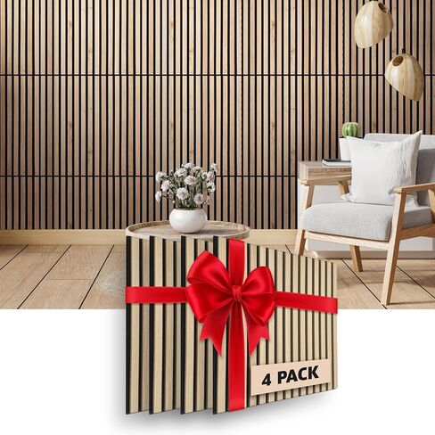 4 حزمة بني بني مقاوم للصوت لوحات 23،5 "× 23،5" (حزمة 4) | لوحات خشب الجدار الزخرفية | لوحات تدقيق الصوت للجدران في التصميم الاسكندنافي - مصنوعة في الولايات المتحدة الأمريكية in Kuwait
