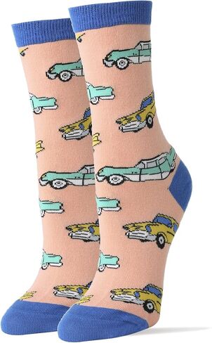 ooohyeah Women's Funny Novelty Train Crew Socks, Crazy Fun Saying Silly Cotton Dress Socks Gift, All Aboard in Saudi Arabia
