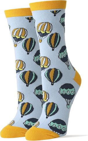 ooohyeah Women's Funny Novelty Train Crew Socks, Crazy Fun Saying Silly Cotton Dress Socks Gift, All Aboard in Saudi Arabia