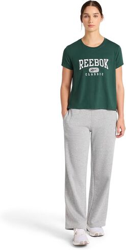 بنطال رياضي نسائي واسع الساق من Reebok، مقاس قياسي، درزة داخلية 76.2 سم، نسيج صوف من القطن والبوليستر متوسط ​​الوزن in Saudi Arabia