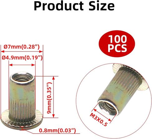 AOPIN 50PCS برشام الجوز M3X9 سيلفر مسطح رأس ورقة معدنية مضمونة خزانة تطبيق الجوز in Saudi Arabia