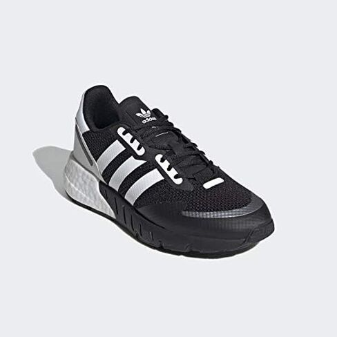 Adidas ZX 1K Boost (للأطفال الكبار) أسود/أبيض/أسود فضي معدني 4.5 للأطفال الكبار in Kuwait