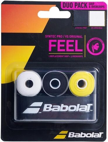 Babolat Syntec Pro + VS Original Combo Grip Pack (أبيض/أسود/أصفر) in Saudi Arabia