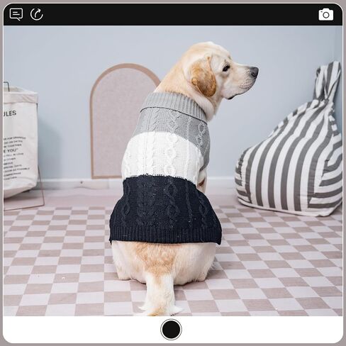 EXPAWLORER Dog Sweater - Large Dog Fall Sweaters for Dogs Girls Boys,Classic Turtleneck Knitwear Dog Clothes for Cold Weather, Cable Knit Dog Outfit,Coat,Pet Apparel(Orange,XL) in Kuwait