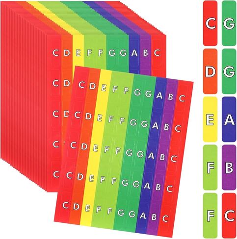 Frienda 20 Sheets Rhythm Band Music Staff Paper 4 x 6 Inches Instrument Labels with 1000 Pcs Colorful Rainbow Piano Stickers for Music Composition Practice Teaching Supplies in Saudi Arabia