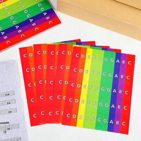 Frienda 20 Sheets Rhythm Band Music Staff Paper 4 x 6 Inches Instrument Labels with 1000 Pcs Colorful Rainbow Piano Stickers for Music Composition Practice Teaching Supplies in Saudi Arabia