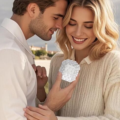 Pearl Velvet Ring Bearer Box - 3 Slot Handmade Wedding Decor Jewelry Box Ring Holder Case for Engagement, Proposals, Ceremony, Bridal Photography Gift Christmas (Hexagon) in Saudi Arabia