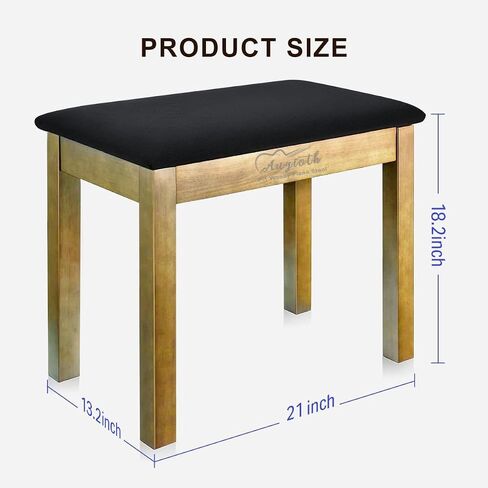 Solid Wood Piano Bench with Storage | Professional Keyboard Stool with Suede Cushion，an Piano Stool Designed for Extended Practice Sessions（Brown） in Kuwait