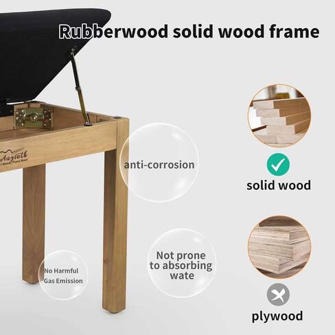 Solid Wood Piano Bench with Storage | Professional Keyboard Stool with Suede Cushion，an Piano Stool Designed for Extended Practice Sessions（Brown） in Kuwait
