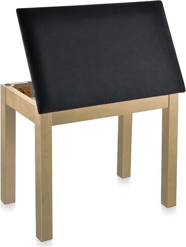 Solid Wood Piano Bench with Storage | Professional Keyboard Stool with Suede Cushion，an Piano Stool Designed for Extended Practice Sessions（Brown） in Kuwait