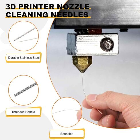 Harfington 10pcs 3D الطابعة فوهة تنظيف الإبر 0.35mm فوهات الفولاذ المقاوم للصدأ من المنظف أداة تنظيف الفوهة ثلاثية الأبعاد لملحقات الطابعات ثلاثية الأبعاد in Kuwait