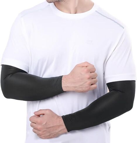 2 Pairs Cooling Arm Sleeves, UV Protection, Breathable Elastic, for Outdoor Sports in Saudi Arabia
