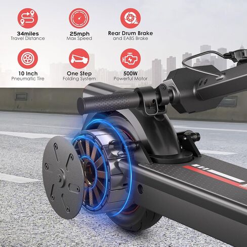 Electric Scooter for Adults, 19/25 Mph Max Speed, 21/25/35 Miles Range,350/500/600W APP Control E-Scooter with 8.5"/10" Inflatable tire, Foldable Escooter with App Control, UL 2272 Certified in Saudi Arabia