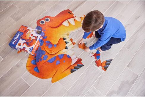 Crocodile Creek Above + Below 48-Piece Jigsaw Floor Puzzle - Fun Floor Puzzles for Kids Ages 4-8 - Day at The Dinosaur Museum - 18 x 24 inches Finished in Kuwait