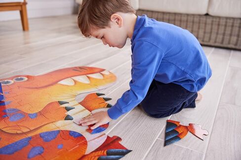 Crocodile Creek Above + Below 48-Piece Jigsaw Floor Puzzle - Fun Floor Puzzles for Kids Ages 4-8 - Day at The Dinosaur Museum - 18 x 24 inches Finished in Kuwait