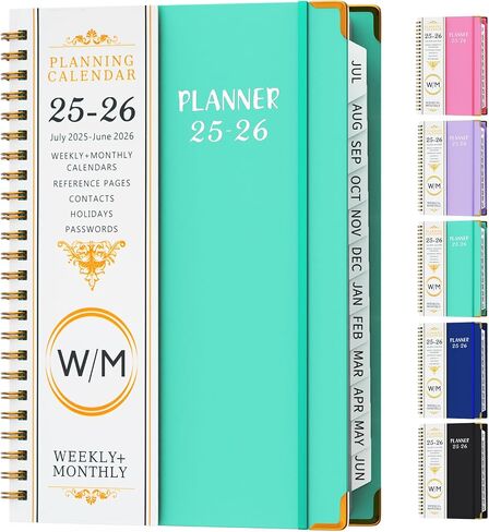 2025 Planner, Hardcover Weekly and Monthly Planner with Monthly Tabs, January 2025 - December 2025, Inner Pocket, 6.2" x 8.5" A5 Size, Perfect for Office Home School Supplies, Spiral Bound, Purple in Saudi Arabia