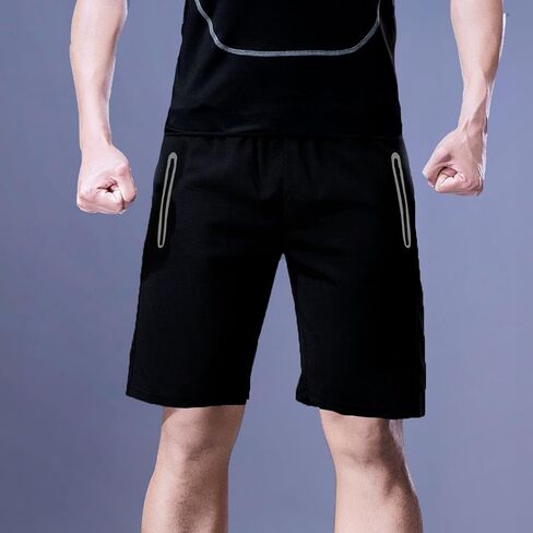 Men's Quick-Dry, Breathable Sports Shorts with Reflective Strips in Saudi Arabia