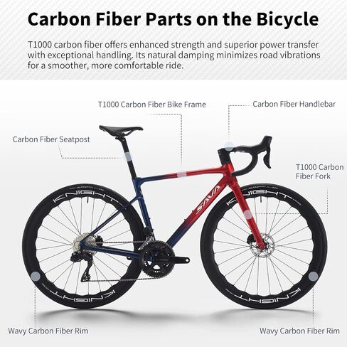 SAVADECK Carbon Fibre Road Bike, Hydraulic Oil Disc Bike with Carbon Fibre Frame and Wheelset, Lightweight Racing Bicycle with R7120 24S Shift Set for Adults in Saudi Arabia
