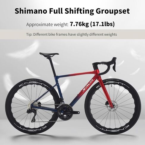 SAVADECK Carbon Fibre Road Bike, Hydraulic Oil Disc Bike with Carbon Fibre Frame and Wheelset, Lightweight Racing Bicycle with R7120 24S Shift Set for Adults in Saudi Arabia