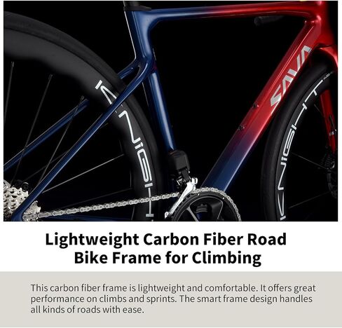 SAVADECK Carbon Fibre Road Bike, Hydraulic Oil Disc Bike with Carbon Fibre Frame and Wheelset, Lightweight Racing Bicycle with R7120 24S Shift Set for Adults in Saudi Arabia
