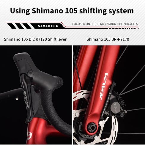 SAVADECK Carbon Fibre Road Bike, Hydraulic Oil Disc Bike with Carbon Fibre Frame and Wheelset, Lightweight Racing Bicycle with R7120 24S Shift Set for Adults in Saudi Arabia