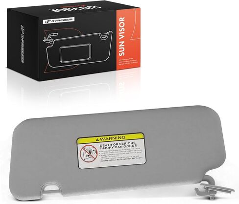 A -Premium Driver & Cassenger Sun Visor متوافق مع Hyundai Elantra 2016 2017 2018 - مع مرآة الغرور ، اللون الرمادي - يحل محل 85220F0100TTX ، 85210F0100TTX in Saudi Arabia