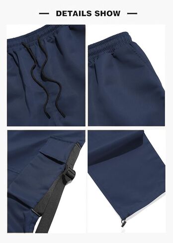 ZAFUL Baggy Cargo Pants for Men Casual Stretch Elastic Drawstring Parachute Pants Loose Fit Joggers with Multi Pockets in Saudi Arabia
