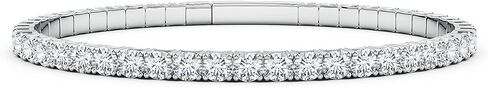Angara Classic Round Lab Bangwing Diamond Flex Bangle في الذهب الصلب 14K | عيد ميلاد ، المشاركة ، الذكرى السنوية ، هدية مجوهرات الزفاف للنساء in Kuwait