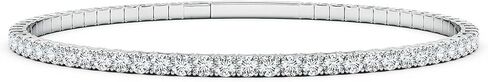 Angara Classic Round Lab Bangwing Diamond Flex Bangle في الذهب الصلب 14K | عيد ميلاد ، المشاركة ، الذكرى السنوية ، هدية مجوهرات الزفاف للنساء in Kuwait