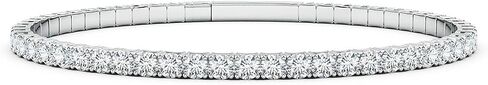 Angara Classic Round Lab Bangwing Diamond Flex Bangle في الذهب الصلب 14K | عيد ميلاد ، المشاركة ، الذكرى السنوية ، هدية مجوهرات الزفاف للنساء in Kuwait