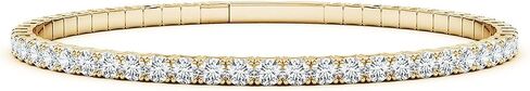 Angara Classic Round Lab Bangwing Diamond Flex Bangle في الذهب الصلب 14K | عيد ميلاد ، المشاركة ، الذكرى السنوية ، هدية مجوهرات الزفاف للنساء in Kuwait