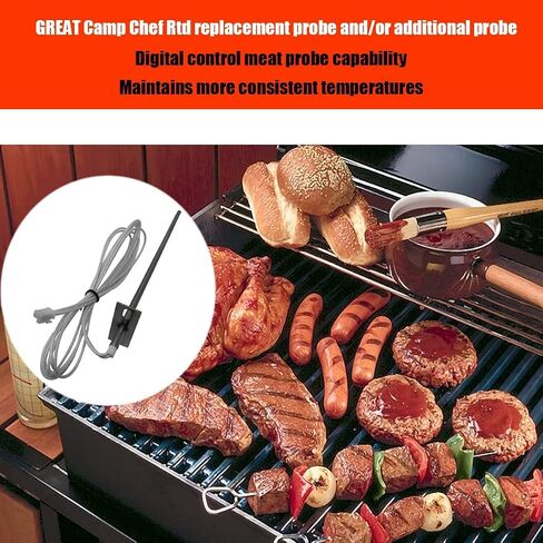 RTD Temperature Probe Sensor Replacement Parts for Camp Chef Wood Pellet Smoker Grill Temp Probe, Replace for Part PG24-44 in Kuwait