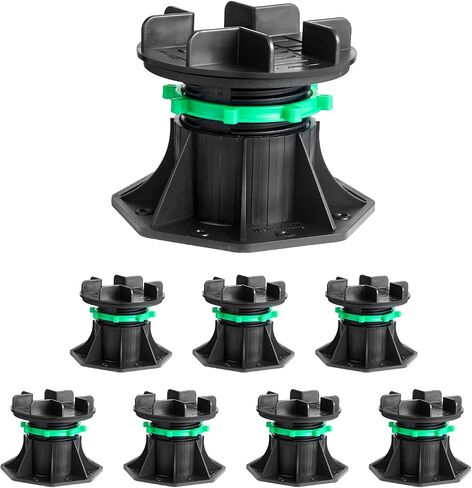 VEVOR Deck Blocks 12 PCS, 2000lbs / 907.18kg Load Capacity Deck Support Plastic Pedestal Paver, Raising 2.36-5.31 inch / 60-135 mm, Height Adjustable Shed Foundation Base for Wood Concrete Metal in Saudi Arabia
